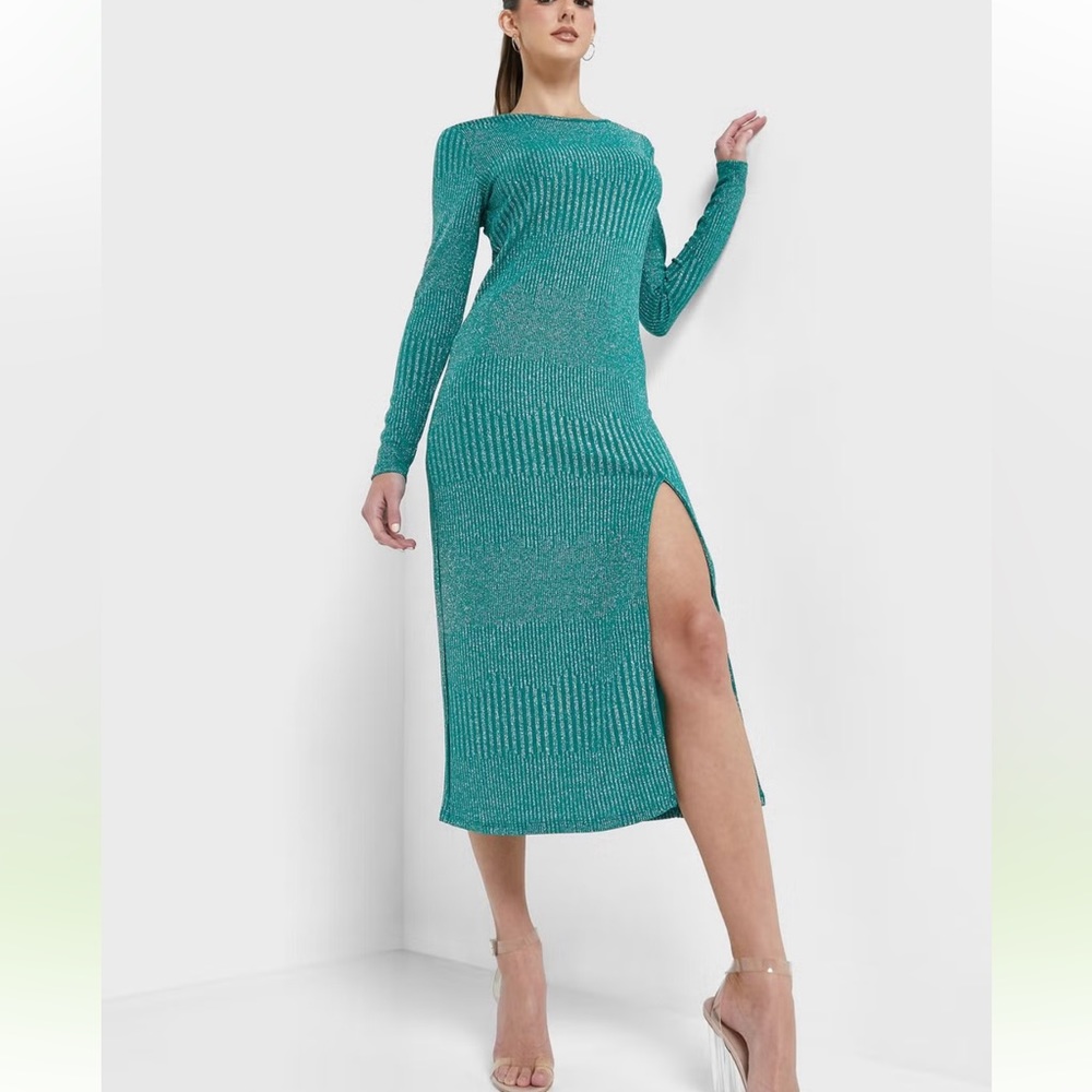 Vero Moda M Shimmery stretch midi bodycon dress New with parshall tag